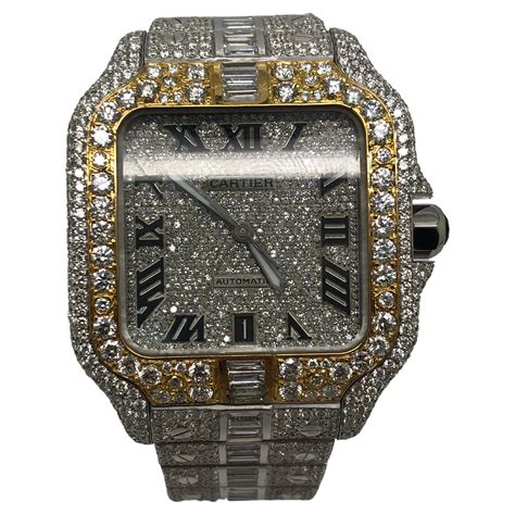 fake iced out cartier watch|iced out cartier watch real.